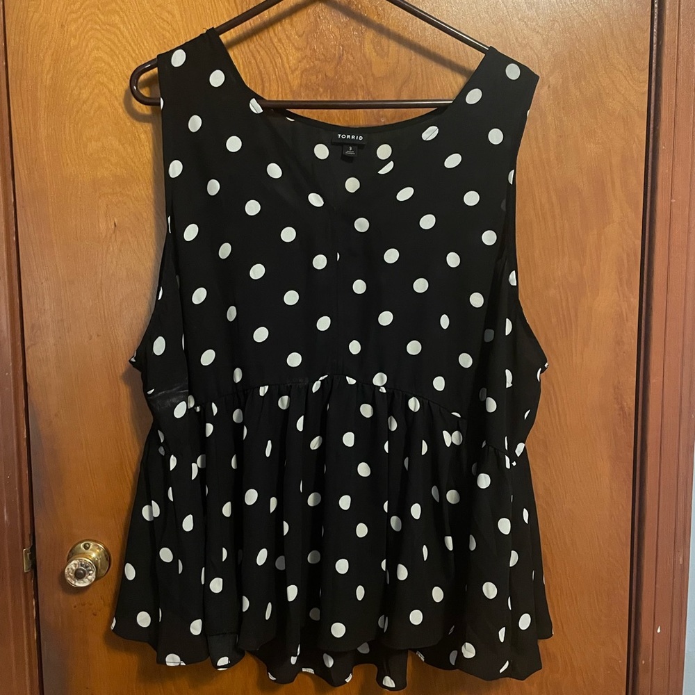 Torrid Size Black and White Polka Dot Tank